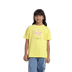 under fourteen only girls cotton tops collection  round neck crop top full amp half sleeve drop shoulder ruffle sleeve graphic printed embroidered amp slub knit styles