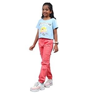 under fourteen only girls cotton tops collection  round neck crop top full amp half sleeve drop shoulder ruffle sleeve graphic printed embroidered amp slub knit styles