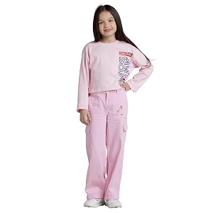 under fourteen only girls cotton tops collection  round neck crop top full amp half sleeve drop shoulder ruffle sleeve graphic printed embroidered amp slub knit styles