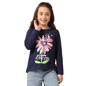 under fourteen only girls cotton tops collection  round neck crop top full amp half sleeve drop shoulder ruffle sleeve graphic printed embroidered amp slub knit styles