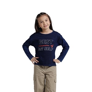 under fourteen only girls cotton tops collection  round neck crop top full amp half sleeve drop shoulder ruffle sleeve graphic printed embroidered amp slub knit styles