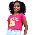 Under Fourteen Only - Girl's T-Shirt | Girls Cotton Round Neck Graphic Printed Crop T Shirt | Half Sleeve, Fabric - Knits | 2-3 Years (Pink)