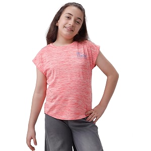 under fourteen only girls sportswear t shirt  half sleeve  dry fit fabric  regular fit  soft breathable activewear for kids  comfortable athletic tee all seasons