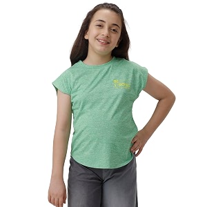 under fourteen only girls sportswear t shirt  half sleeve  dry fit fabric  regular fit  soft breathable activewear for kids  comfortable athletic tee all seasons