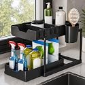 Under Sink Organizer Rack Adjustable 2-Tier Shelf
