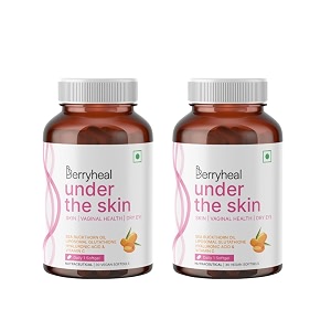 under the skin l-glutathione 250mg hyaluronic acid vitamin c sea buckthorn omega 3679 vegan skin supplement for women  face capsules for glowing skin  collagen booster hydration amp anti-ageing support  60 capsules