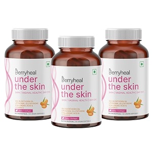 under the skin l-glutathione 250mg hyaluronic acid vitamin c sea buckthorn omega 3679 vegan skin supplement for women  face capsules for glowing skin  collagen booster hydration amp anti-ageing support  90 capsules