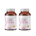 Under The Skin L-Glutathione (250mg) Hyaluronic Acid Vitamin C Sea Buckthorn (Omega 3679) Vegan Skin Supplement for Women | Face Capsules for Glowing Skin | Collagen Booster, Hydration &amp; Anti-Ageing Support | 60 Capsules