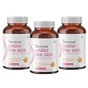 Under The Skin L-Glutathione 250mg Hyaluronic Acid Vitamin C Sea Buckthorn Omega 3679 Vegan Skin Supplement for Women | Face Capsules for Glowing Skin | Collagen Booster, Hydration & Anti-Ageing Support | 90 Capsules