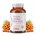 Under The Skin L-Glutathione 250mg Hyaluronic Acid Vitamin C Sea Buckthorn Omega 3679 Vegan Skin Supplement for Women | Face Capsules for Glowing Skin | Collagen Booster, Hydration &amp; Anti-Ageing Support | 30 Capsules