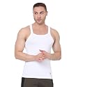 Underjeans Men White Cotton Blend Vest