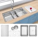 Undermount Kitchen Sink 30 X 18 inch,Single Bowl Kitchen Sinks,Stainless Steel Undermount Workstation Sink With Accessories