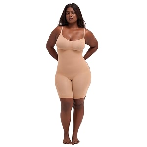 UNDERNEAT Womens Seamless Mid-Thigh Bodysuit Full