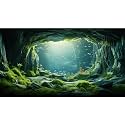 Underwater Cave Aquarium Background Under The Sea World Large Rock Fish Tank Background Aquatic Plant Lush Green Moss Reptile Tank Backgrounds Cave Landscape Reptile Enclosure Background 48x20in
