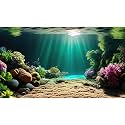 Underwater Scene Aquarium Background Under The Sea Coral Reefs Fish Tank Background Ocean Sunray Seabed Sand Rocky Outcrops Terrarium Backgrounds Tropical Sea Marine Life Tank Backgrounds 30x12in