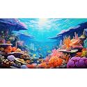 Underwater Scene Aquarium Background Under The Sea Coral Reefs Fish Tank Background Ocean Bottom Scene Diverse Marine Life Sunray Terrarium Backgrounds Tropical Undersea View Tank Backgrounds 72x16in