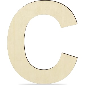 unfinished engineered wood alphabet c  4-inch capital letter for wall dcor crafts lippan art resin work amp more