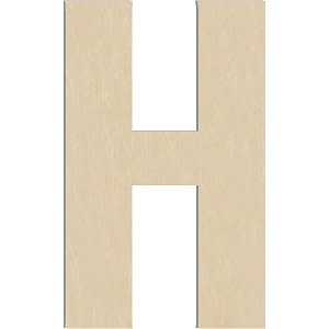 unfinished engineered wood alphabet h  4-inch capital letter for wall dcor crafts lippan art resin work amp more