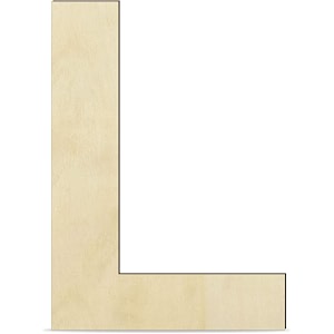 unfinished engineered wood alphabet l  4-inch capital letter for wall dcor crafts lippan art resin work amp more