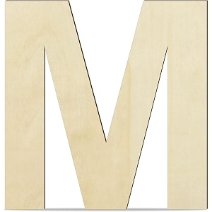 unfinished engineered wood alphabet m  4-inch capital letter for wall dcor crafts lippan art resin work amp more