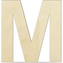 Unfinished Engineered Wood Alphabet M – 4-Inch Capital Letter for Wall Décor, Crafts, Lippan Art, Resin Work &amp; More
