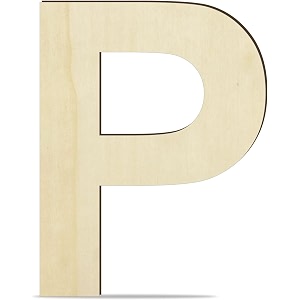 unfinished engineered wood alphabet p  4-inch capital letter for wall dcor crafts lippan art resin work amp more