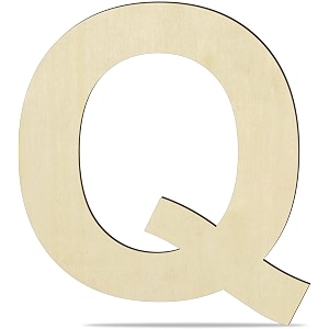 unfinished engineered wood alphabet q  4-inch capital letter for wall dcor crafts lippan art resin work amp more