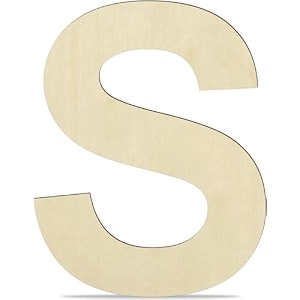 unfinished engineered wood alphabet s  4-inch capital letter for wall dcor crafts lippan art resin work amp more