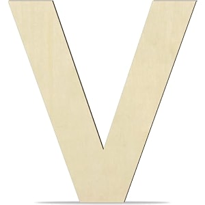 unfinished engineered wood alphabet v  4-inch capital letter for wall dcor crafts lippan art resin work amp more