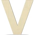 Unfinished Engineered Wood Alphabet V – 4-Inch Capital Letter for Wall Décor, Crafts, Lippan Art, Resin Work & More