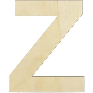 unfinished engineered wood alphabet z  4-inch capital letter for wall dcor crafts lippan art resin work amp more