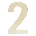 Unfinished Wooden Numbers 2, 12 Inch Wood Numbers Cutout for Wall Decor