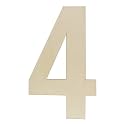 Unfinished Wooden Numbers 4, 12 Inch Wood Numbers Cutout for Wall Decor