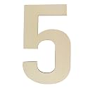 Unfinished Wooden Numbers 5, 12 Inch Wood Numbers Cutout for Wall Decor