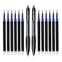 uni-Ball Click Gel 0.7mm XSGR7 &amp; NBGK-07 Gel Pen &amp; Refill Combo | 2 Black Ink Pen with 12 Pcs Refills