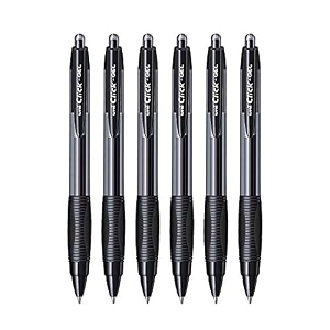 uni-ball click gel xsgr7 07mm retractable gel pen  black ink pack of 6