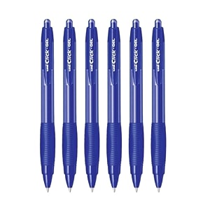 uni-ball click gel x sgr7 07 mm retractable gel pens blue ink pack of 6