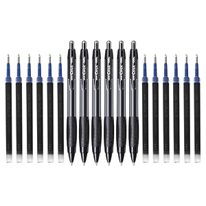 uni-ball click gel xsgr7 07mm retractable gel pen amp nbgk 07mm refill combo  6 pen amp 12 refill black ink