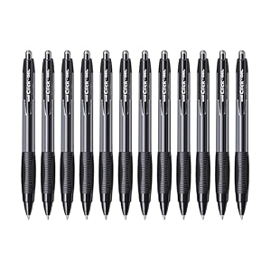 uni-ball click gel xsgr7 07mm retractable gel pen  black ink pack of 12