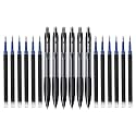 uni-ball Click Gel XSGR7 0.7mm Retractable Gel Pen &amp; NBGK 0.7mm Refill Combo | 6 Pen &amp; 12 Refill, Black Ink