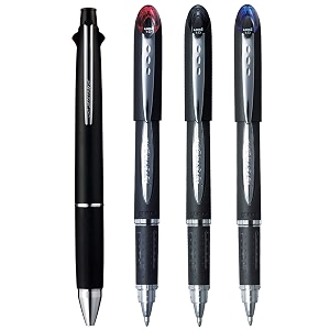 uni-ball jetstream 4 color ball point pen amp uniball jetstream sx-210 combo roller ball pen red blue black pack of 3
