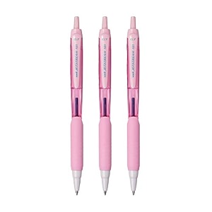 uni-ball jetstream sxn-101fl-07 roller ball pen  light pink body blue ink pack of 3