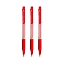 uni-ball Laknock SN-101 0.7mm Fine Ball Pen | Transparent Body, Red Ink, Pack of 3