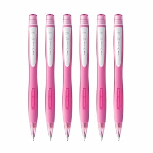 uni-ball shalaku 05mm mechanical pencil m5-228  rubberized body with unique side click mechanism  pink body pack of 6