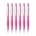 uni-ball Shalaku 0.5mm Mechanical Pencil (M5-228) | Rubberized Body with Unique Side Click Mechanism | Pink Body, Pack of 6