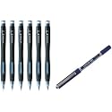 uni-Ball M5-228 Shalaku Mechanical Pencil &amp; Uniball Eye Ub-150 Blue [Pack Of 3] Micro 0.5mm Tip Rollerball Pen