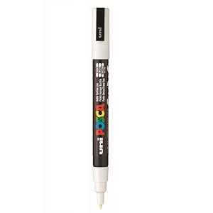 posca pc-3m marker  09-13 mm bullet shaped tip white ink