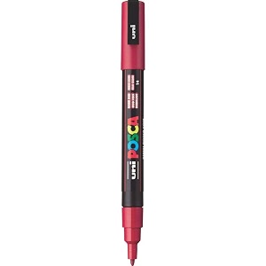 posca pc-3m marker  09-13 mm bullet shaped tip dark red ink