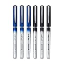 uni-Ball QWiK Refill UB 215 0.5mm Roller Ball Pen | Blue &amp; Black Ink, Pack of 6