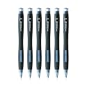 uni-ball Shalaku 0.5mm Mechanical Pencil (M5-228) | Rubberized Body with Unique Side Click Mechanism | Black Body, Pack of 6